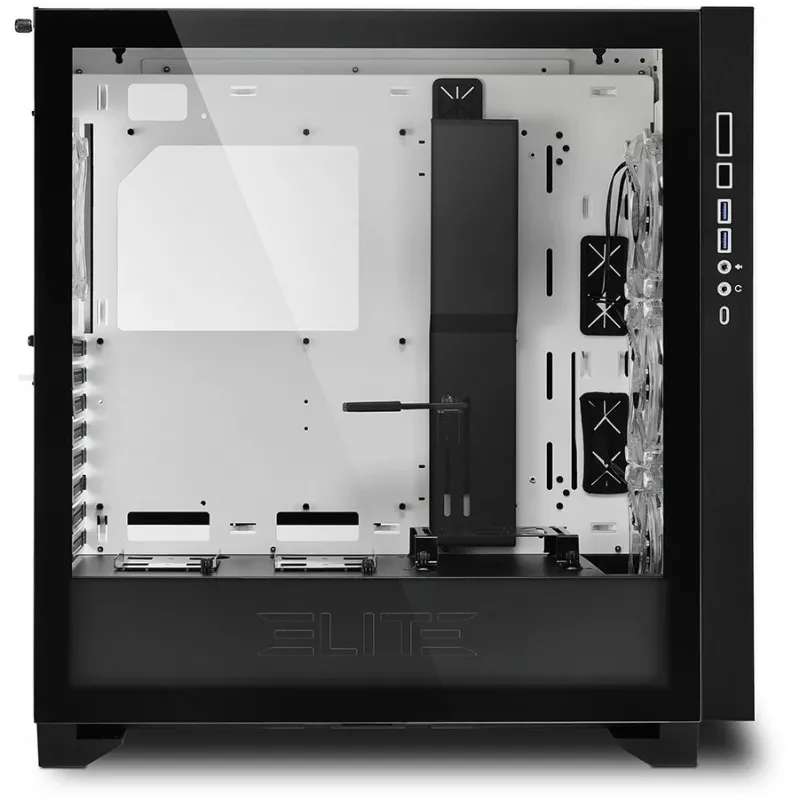 Sharkoon ELITE SHARK CA300H - Bokštas - PC - Baltas - ATX - EATX - micro ATX - Mini-ITX - Metalas - Grūdintas stiklas - Žaidimams