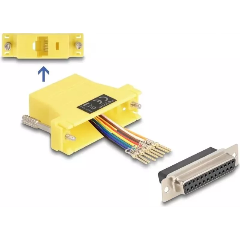 DeLOCK D-Sub 25 kontaktų lizdas į RJ45 lizdą surinkimo rinkinys geltonas VGA RJ-45