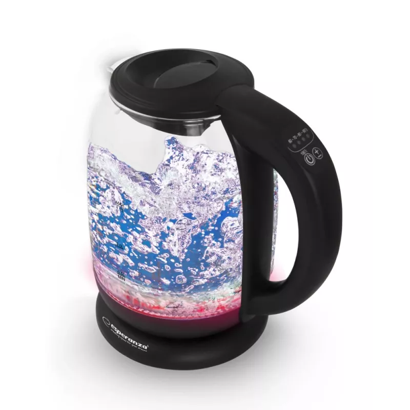 Esperanza EKK027 elektrinis virdulys 1,7 L 2200 W juodas, permatomas