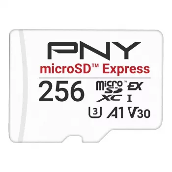 „MicroSDXC“ atminties kortelė „PNY microSD Express“ 256 GB UHS‑I skaitymas 890 MB/s rašymas 750 MB/s U3 V30