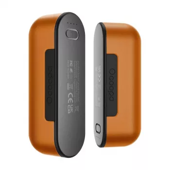 Įkraunamas rankų šildytuvas Ocoopa UT2s, 2×5000 mAh baterija, 4 šilumos lygiai, USB-C, aliuminis, oranžinis