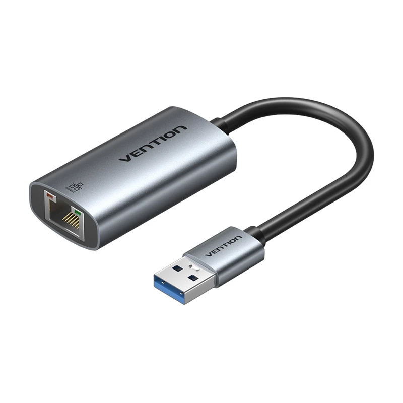 USB į Gigabit Ethernet adapteris Vention CEZ — laidinė USB magistralės sąsaja, 1000 Mbit/s, Pilka