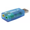 USB išorinė garso plokštė Gembird Virtus2 — USB sąsaja, 3,5 mm ausinių lizdas, mėlyna permatoma
