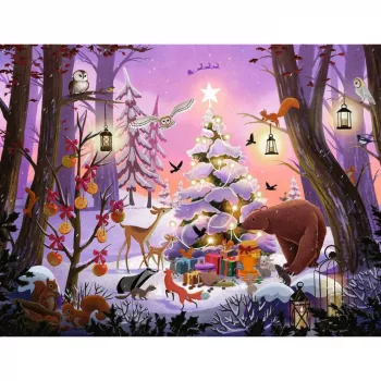 Dėlionė Ravensburger Christmas in the Forest 2000 dalių, 2000 dalių šventinė scena