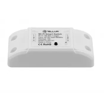 Inlinis WiFi jungiklis Tellur TLL331161 2200W — išmanioji inlinė relė lempoms ir prietaisams