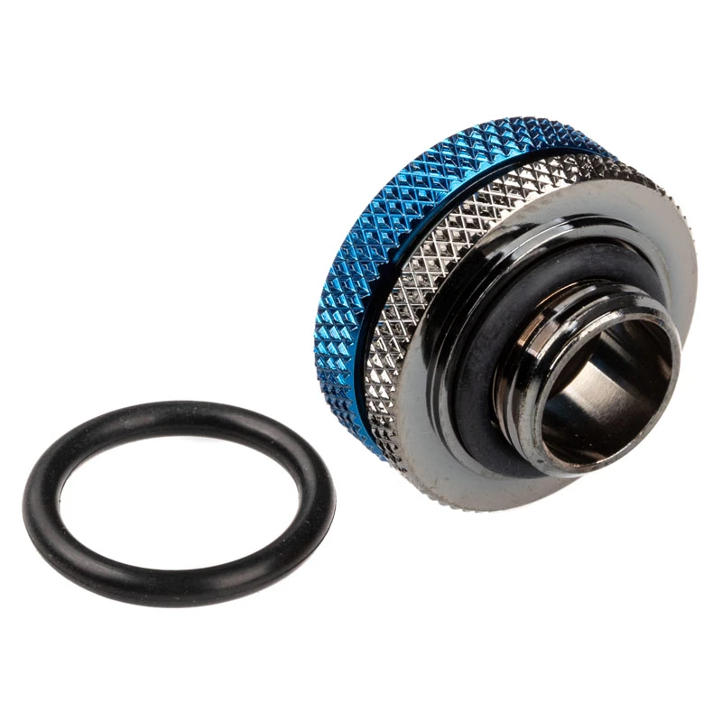 Bitspower Multi-Link adapteris G1/4 colio išorinis sriegis tiesi 16 mm OD kieto vamzdelio jungtis, blizgi juoda
