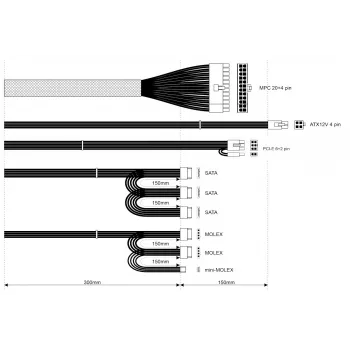Maitinimo blokas Akyga AK-B1-500, 500 W, ATX 2.31, 20+4 kontaktų, 120 mm ventiliatorius, nemodulinis