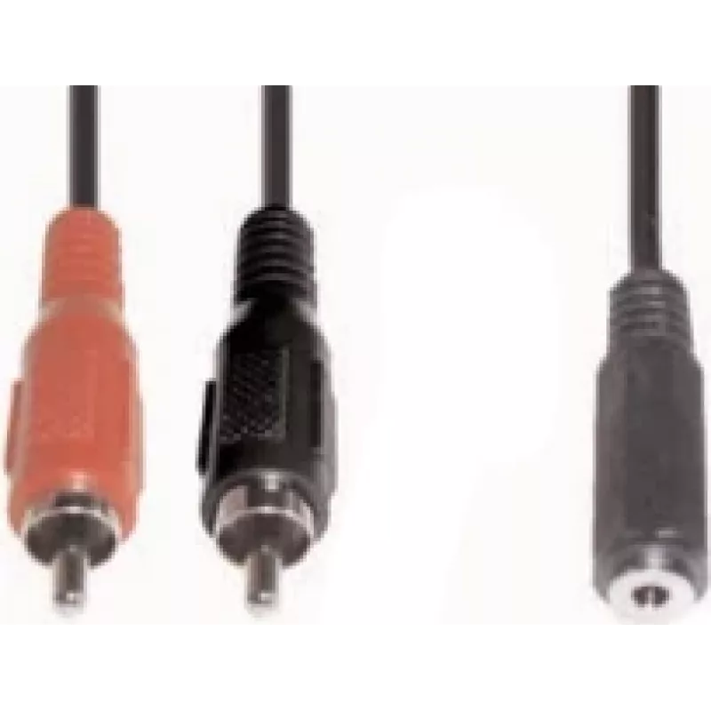 e+p B 132/02 Audio-Cable 0,2 m 2 x RCA 3.5mm Juoda (B 132/02)