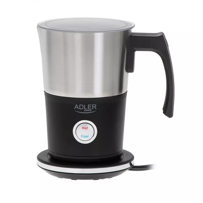 Automatinis pieno putotuvas Adler AD 4497 — nerūdijantis plienas, 600W, putos 120 ml / šildymas 300 ml, karštas ir šaltas