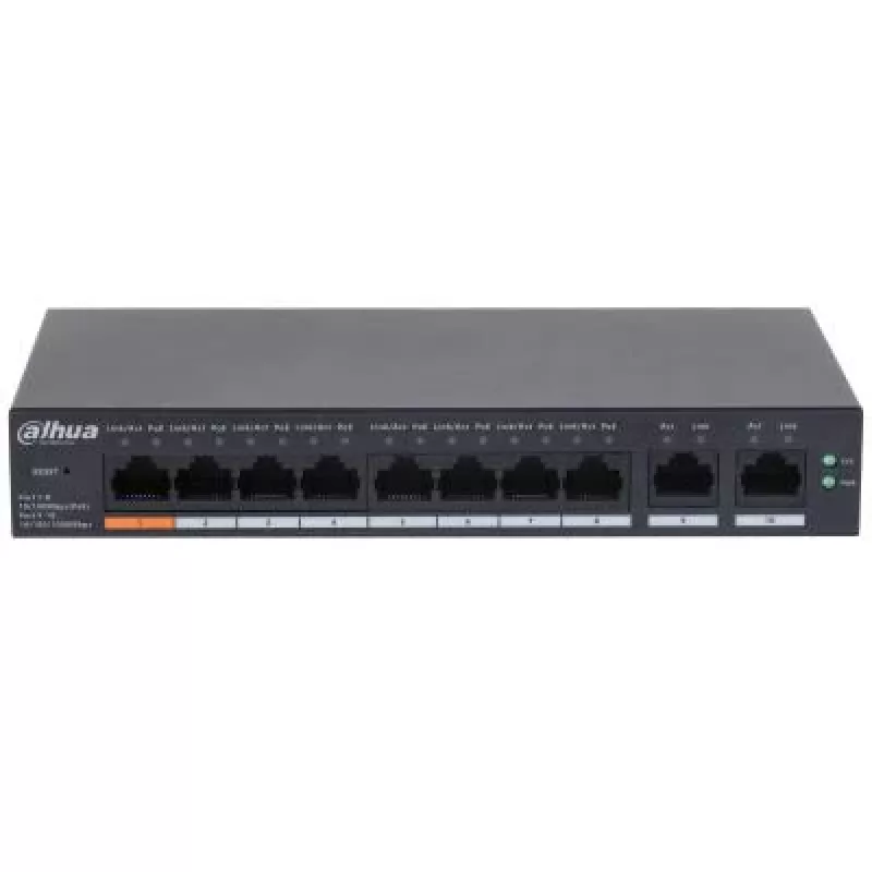 Dahua Technology DH-CS4010-8ET-60 tinklo komutatorius Valdomas L2 Fast Ethernet (10/100) maitinimas per eternetą (PoE) Juodas