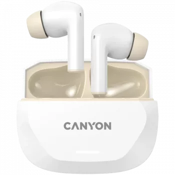 Ausinės CANYON HEXAGON 7 TWS ANC+ENC belaidis įkrovimas baltos smėlio spalvos