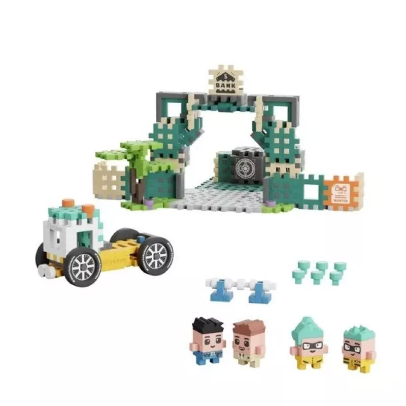 MARIOINEX Mini Waffle City Bank Robbery Statybiniai blokeliai, 148 vnt.
