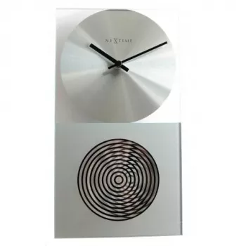 NeXtime klok 3028 OP Laikrodis, 16x30.2 cm, Sieninis, Stiklas, Sidabrinis