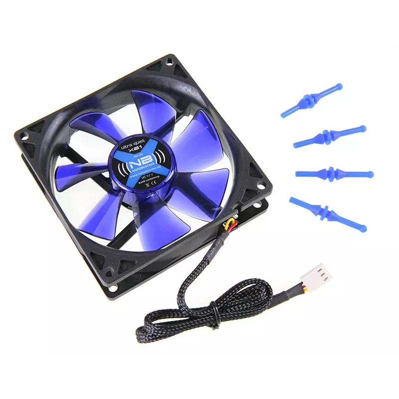 Kompiuterio korpuso ventiliatorius NoiseBlocker JuodaSilentFan XE1 92 mm, 1500 RPM, 17 dB, 50 m³/h, 4 V, juodas