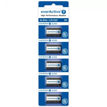 Šarminės sagos baterijos everActive LR44 1,5 V — pakuotėje 5 vnt.