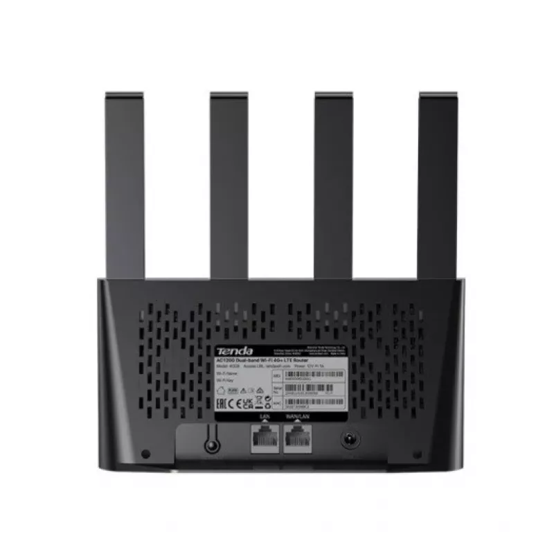 Maršrutizatorius TENDA 4G08 4G LTE Wi‑Fi dviejų dažnių 2,4/5 GHz, 4 integruotos antenos, 2 LAN prievadai, iki 867/300 Mbps