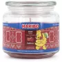 Vaškinė žvakė Haribo A2203 — apvali, obuolių ir cinamono kvapo, raudona, 100 mm aukščio, 100 mm skersmens, 300 g, stiklinis laikiklis
