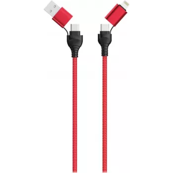 USB laidas 2GO 797370 1,2 m USB A/USB C USB C/Lightning juoda raudona