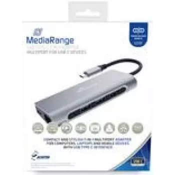 MEDIARANGE MRCS510 - USB 3.2 Gen 1 (3.1 Gen 1) Type-C - USB 3.2 Gen 1 (3.1 Gen 1) Type-A - USB 3.2 Gen 1 (3.1 Gen 1) Type-C - 3840 x 2160 taškų - SD,SDHC,SDXC - 5000 Mbit/s - sidabrinis
