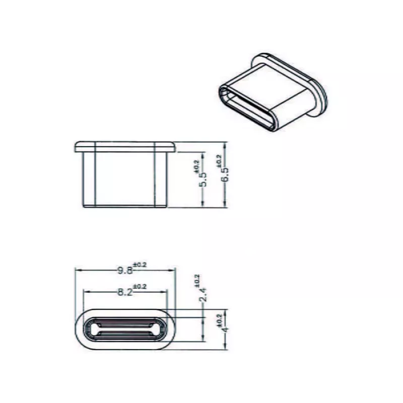 Socket safety cover DeLOCK 64014 USB Type-C Juoda 10 pcs