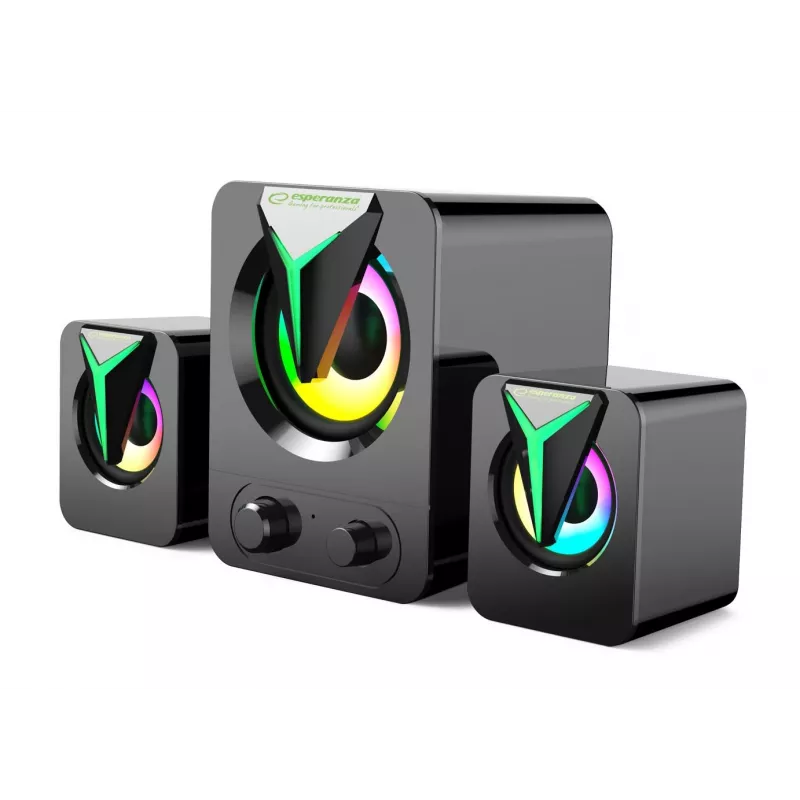 Esperanza EGS107 garsiakalbiai 2.1 USB LED 5 W juodi