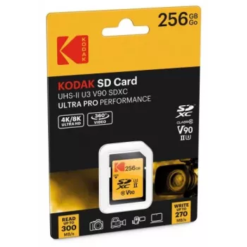 Atminties kortelė Kodak EKMSD256GUHS2V2K SDXC UHS-II 256 GB skaitymo greitis: 300 MB/s, rašymo greitis: 270 MB/s, U3, V90, Class 10