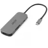 7‑in‑1 USB‑C Dongle Acer — USB 3.2 Gen 1 Type‑C, 3x USB‑A, HDMI, SD/MicroSD, 100 W PD, sidabrinis