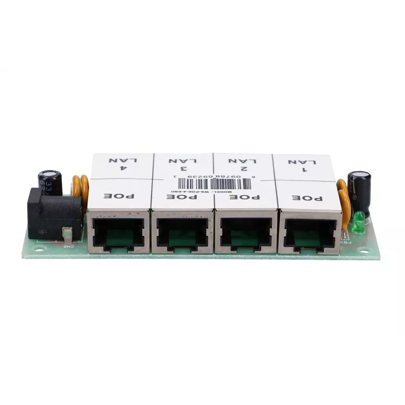 PoE injektorius Extralink 4 prievadų 4x 100Mb/s RJ45, Fast Ethernet, 48 V, be korpuso