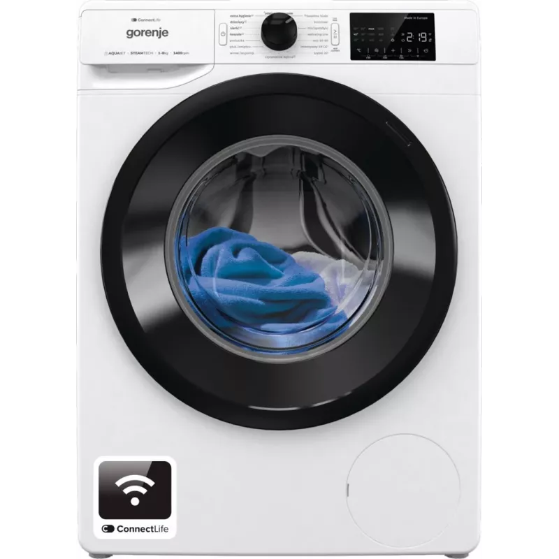 Laisvai pastatoma skalbimo mašina Gorenje WPNEI84SASWIFI/PL 8 kg 1400 aps./min. WiFi balta, inverterinis variklis