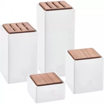 Keraminiai laikymo indeliai, 4 vnt. rinkinys ZWILLING 1002267 – glazūruoti, sukraunami, sandarūs, skirti arbatai, kavai, cukrui, prieskoniams