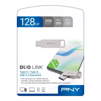 USB atmintinė PNY 128 GB USB Type-A USB Type-C DUO LINK