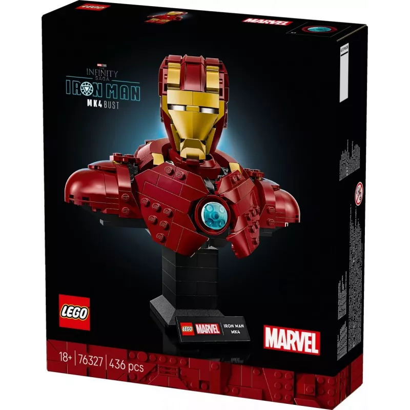 LEGO konstruktorius Marvel Super Heroes Iron Man MK4 3D modelis, 436 dalys, 1 minifigūrėlė, nuo 18 metų