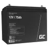 Hermetiška AGM akumuliatoriaus baterija UPS Green Cell AGM25 12 V 75 Ah, VRLA, 75Ah, 12V, 21.3 kg