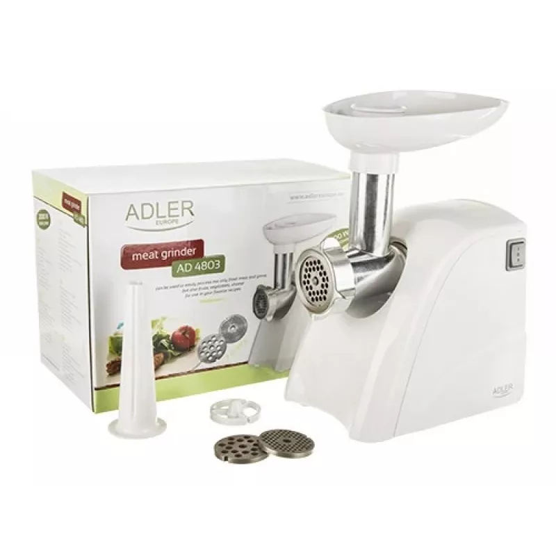Adler AD 4803 mėsmalė 800 W, nerūdijantis plienas, balta