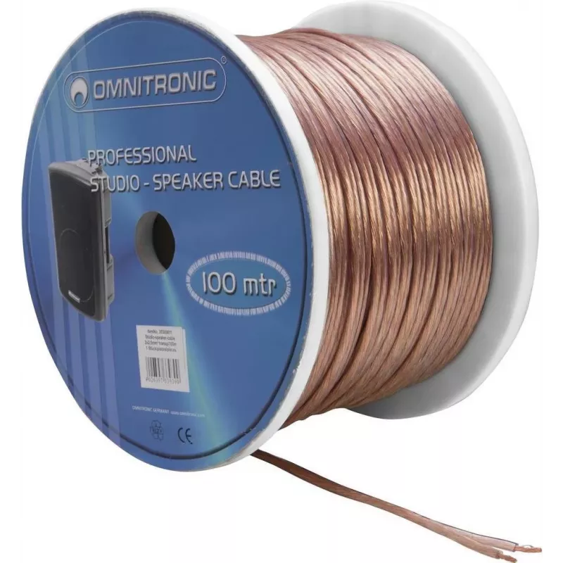 Garsiakalbio kabelis Omnitronic 30300611, 2x2.5 mm², 100 m ritinys