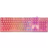 Deltaco GAM-021-RGB-P-DE - pilno dydžio (100%) - USB - membraniniai klavišai - QWERTZ - Rožinė