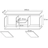 TV cabinet cama meble SOHO 140x43x37 cm — cashmere top, Juoda frame