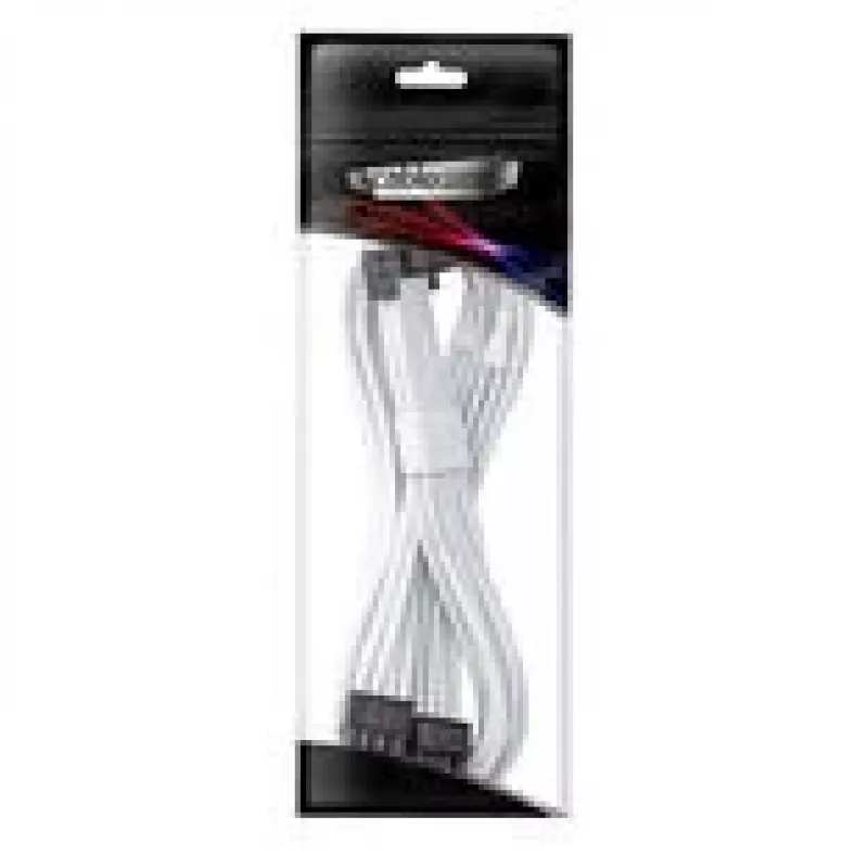 CableMod C-Series Pro jungiamasis kabelis – Variant A, 90°, 16 kontaktų į 2x8 kontaktų PCIe, balta