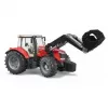 Žaislinis traktorius BRUDER Massey Ferguson 7624 su priekiniu krautuvu, raudonos spalvos, nuo 3 metų amžiaus