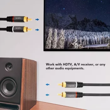 LogiLink CA1207 Audio-Cable 5 m 2 x RCA Juoda (CA1207)
