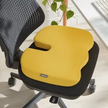 Leitz Ergo Cosy sėdimosios pagalvėlė, Pagalvėlė sėdėjimui, Universali, Geltona, Pleišto formos, Vienos spalvos, Užtrauktukas