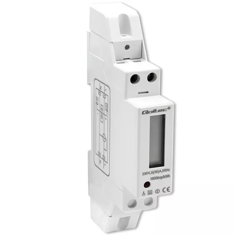 Vienfazis elektroninis skaitiklis QOLTEC 50993 230V 30A