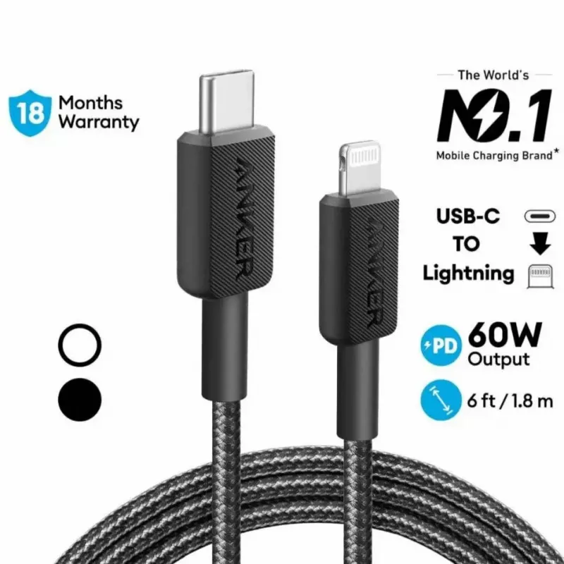 Kabelis Anker 322 0.9 m Lightning į USB C 30 W