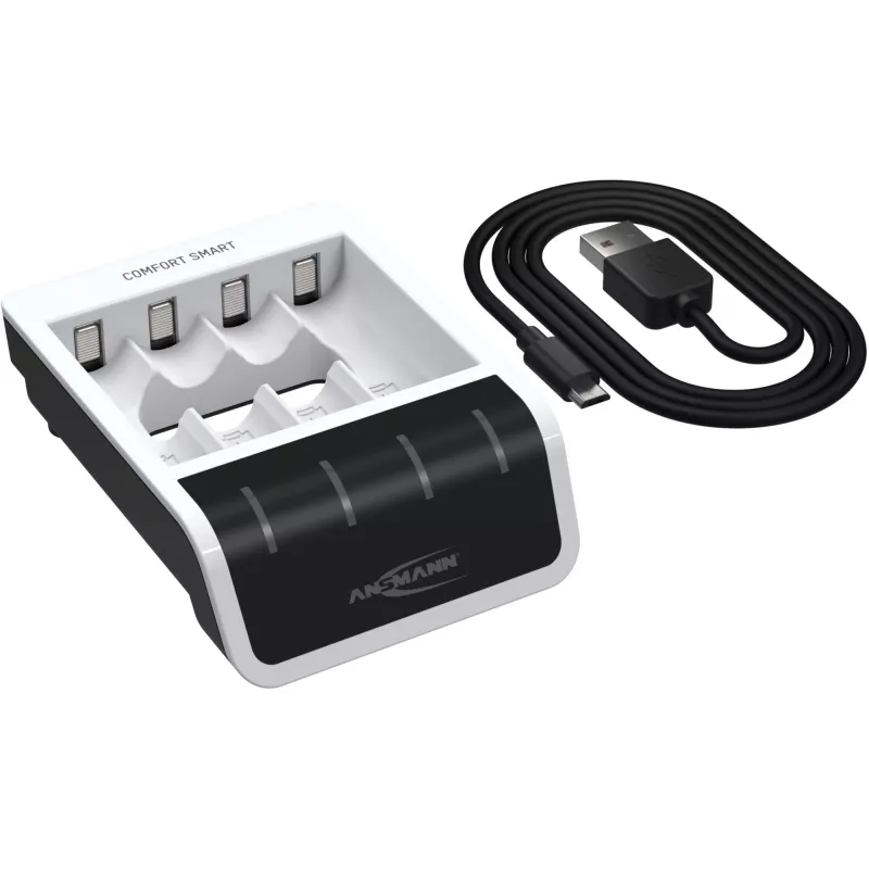 Baterijų įkroviklis Ansmann Comfort Smart buitiniams akumuliatoriams USB
