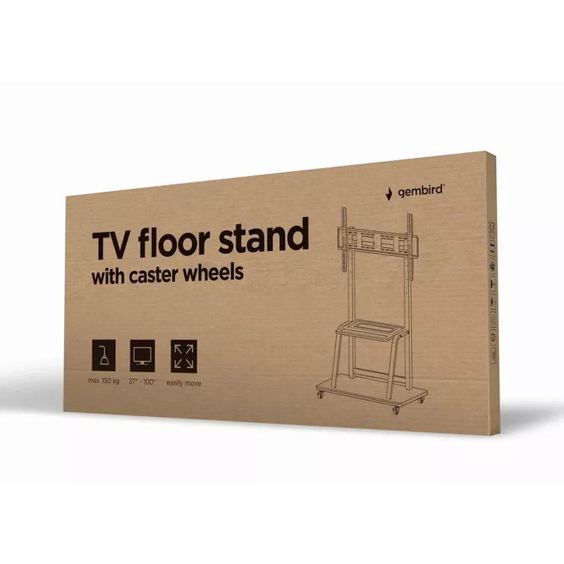 Gembird TVS-100F-01 reklaminio ekrano laikiklis 2,54 m (100) Juoda