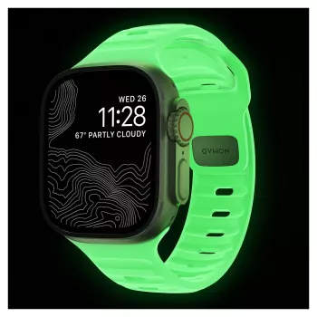 Band Nomad Sport Band šviesiai žalia guma — plotis 21,5 mm, riešas 160–195 mm