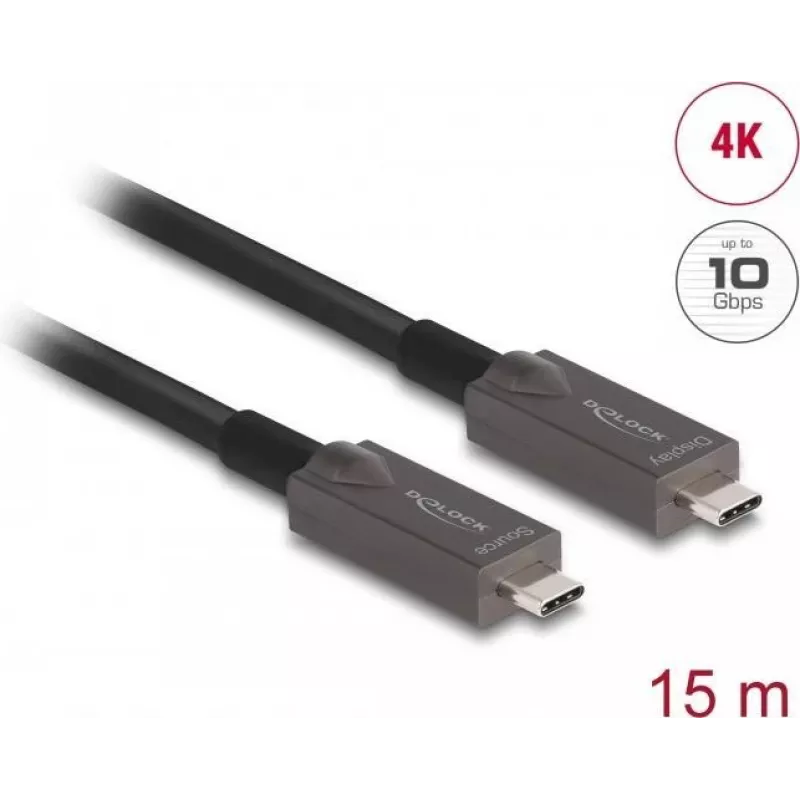 Aktyvus optinis USB-C vaizdo, duomenų ir maitinimo kabelis DeLOCK 84179 15 m