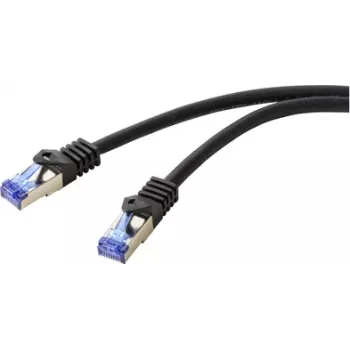 Renkforce RF-6830462 RJ45 tinklo kabelis, komutacinis kabelis CAT 6a S/FTP 2,00 m Juodas 1 vnt. (RF-6830462)