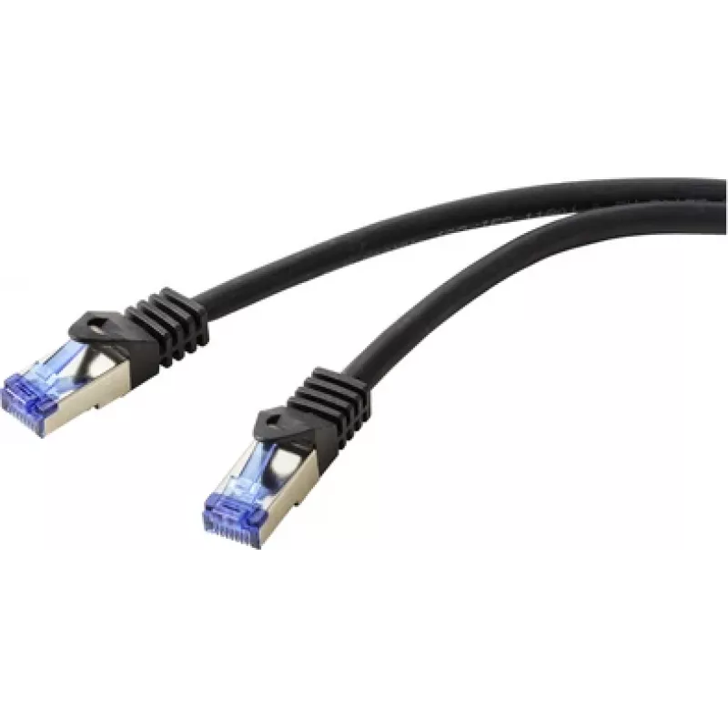 Renkforce RF-6830462 RJ45 tinklo kabelis, komutacinis kabelis CAT 6a S/FTP 2,00 m Juodas 1 vnt. (RF-6830462)