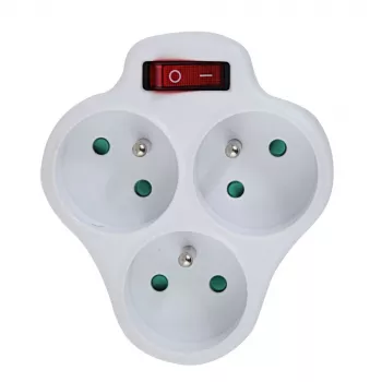 Maitinimo skirstytuvas ESPERANZA ELK304W — 3 lizdų jungiklinis patalpų elektros skirstytuvas, baltas, E tipo, 16 A, 220–240 V, 3680 W
